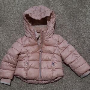 MICHAEL KORS Toddler Girls Pink Hooded Puffer Jacket Coat - 2T